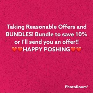 Will take reasonable offers and bundles! Bundle it up and I’ll send you an offer